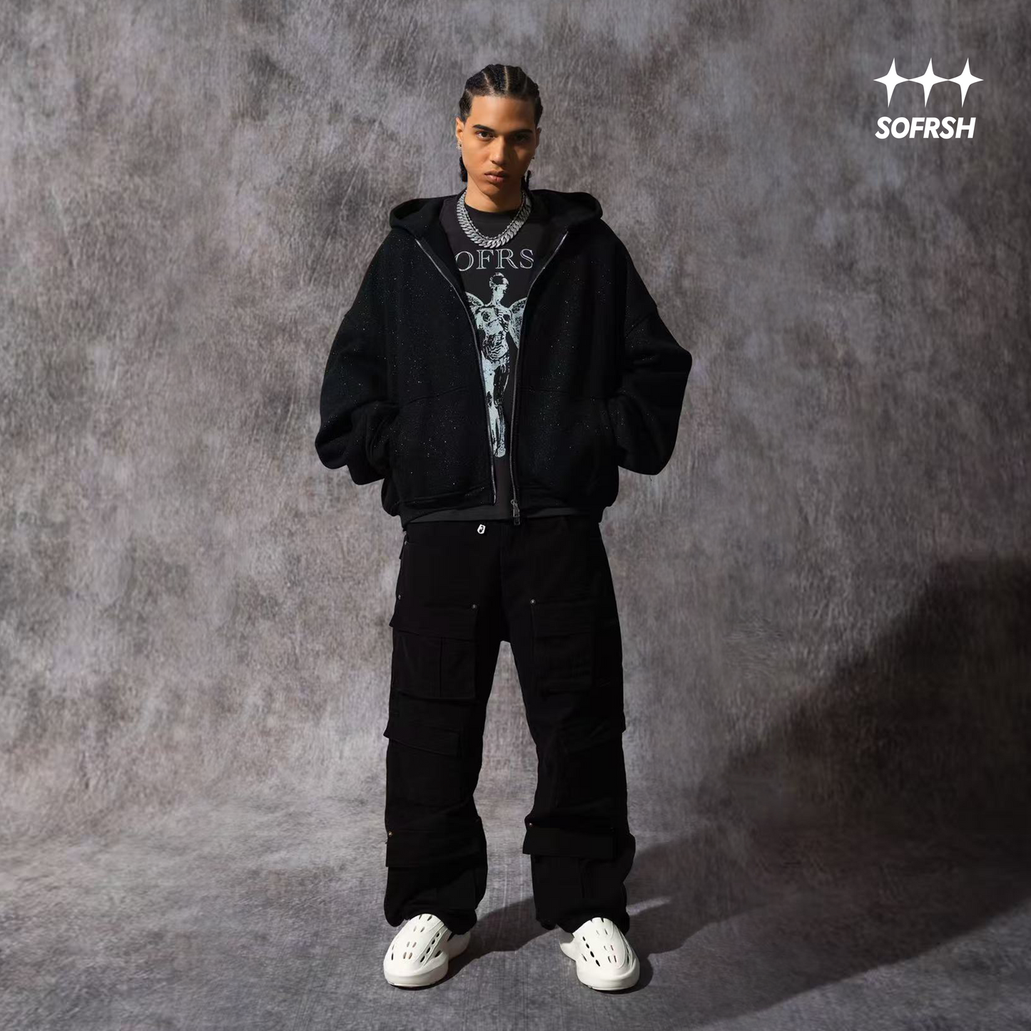 SOFRSH Denim Cargo Pant - Black