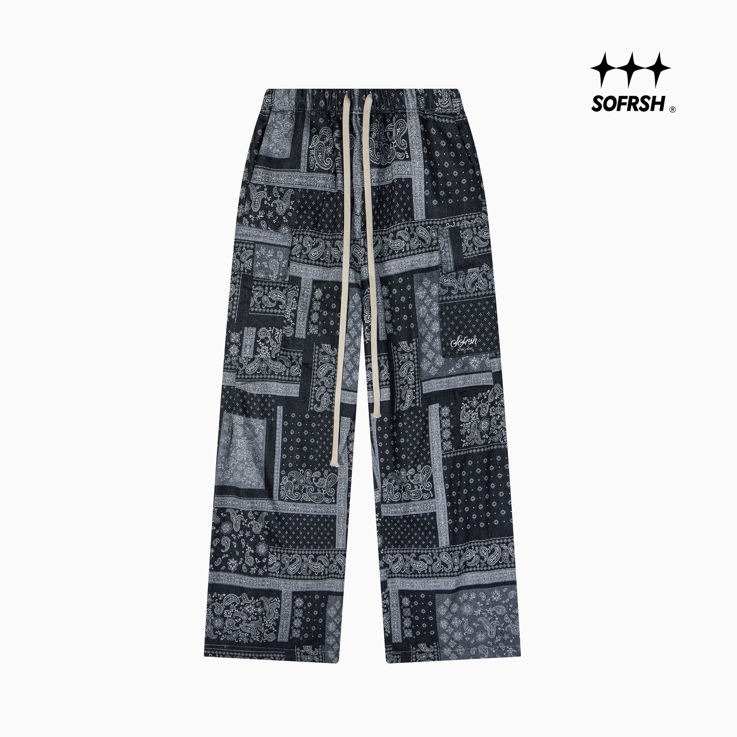 SOFRSH Bandana Print Sweatpant - Black