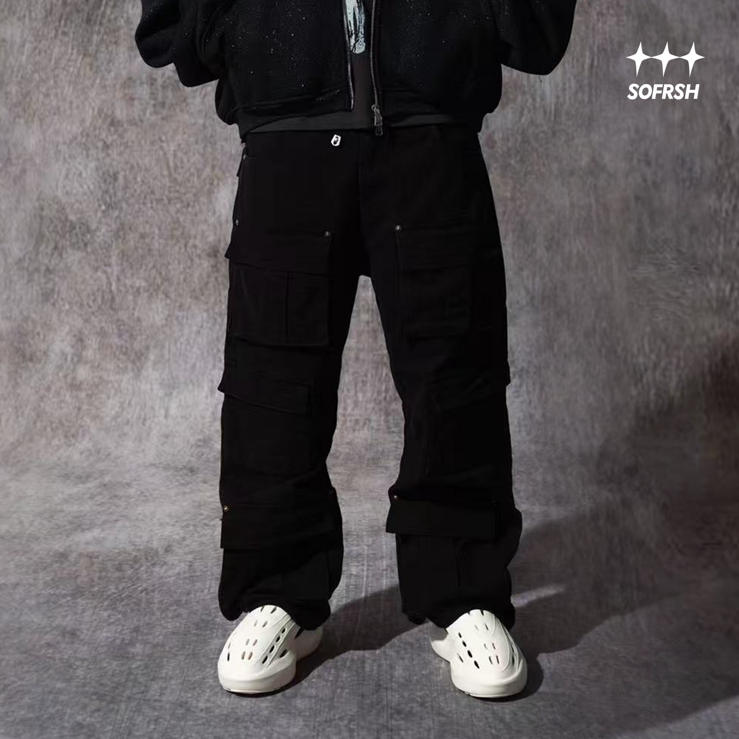 SOFRSH Denim Cargo Pant - Black