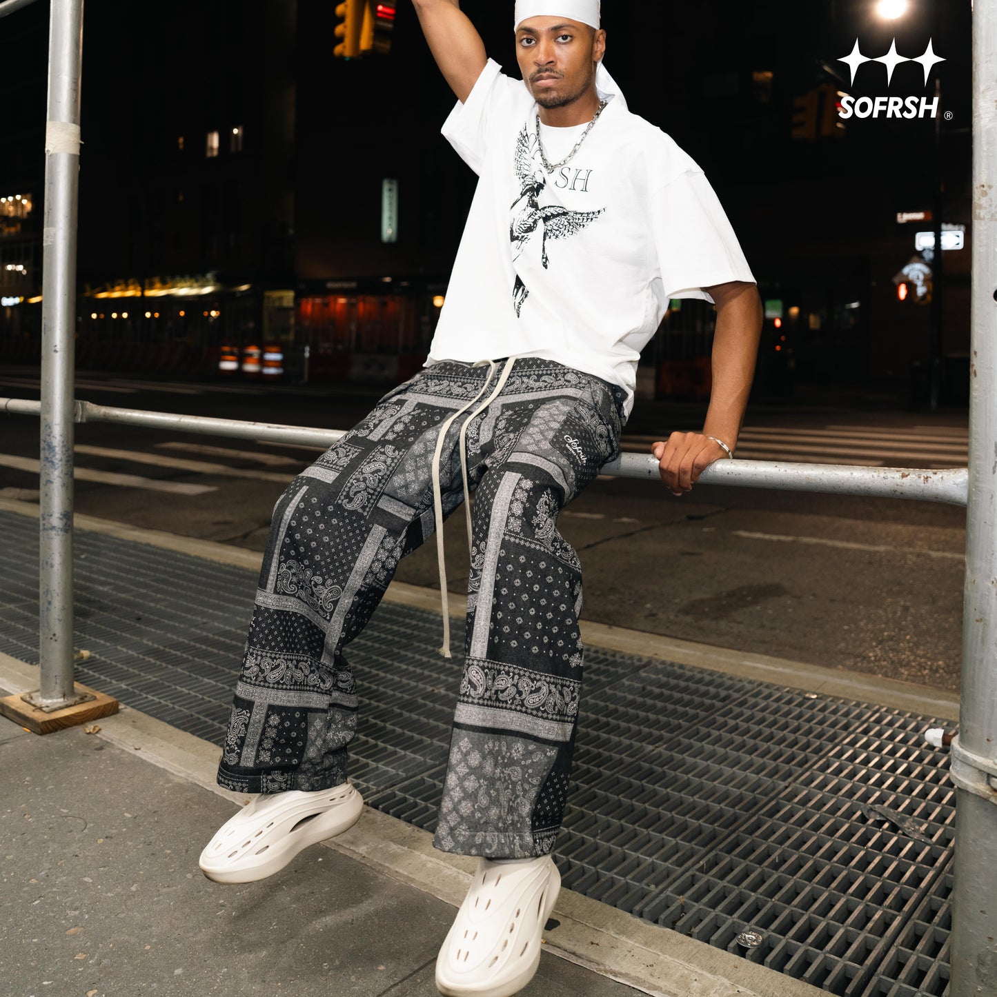 SOFRSH Bandana Print Sweatpant - Black