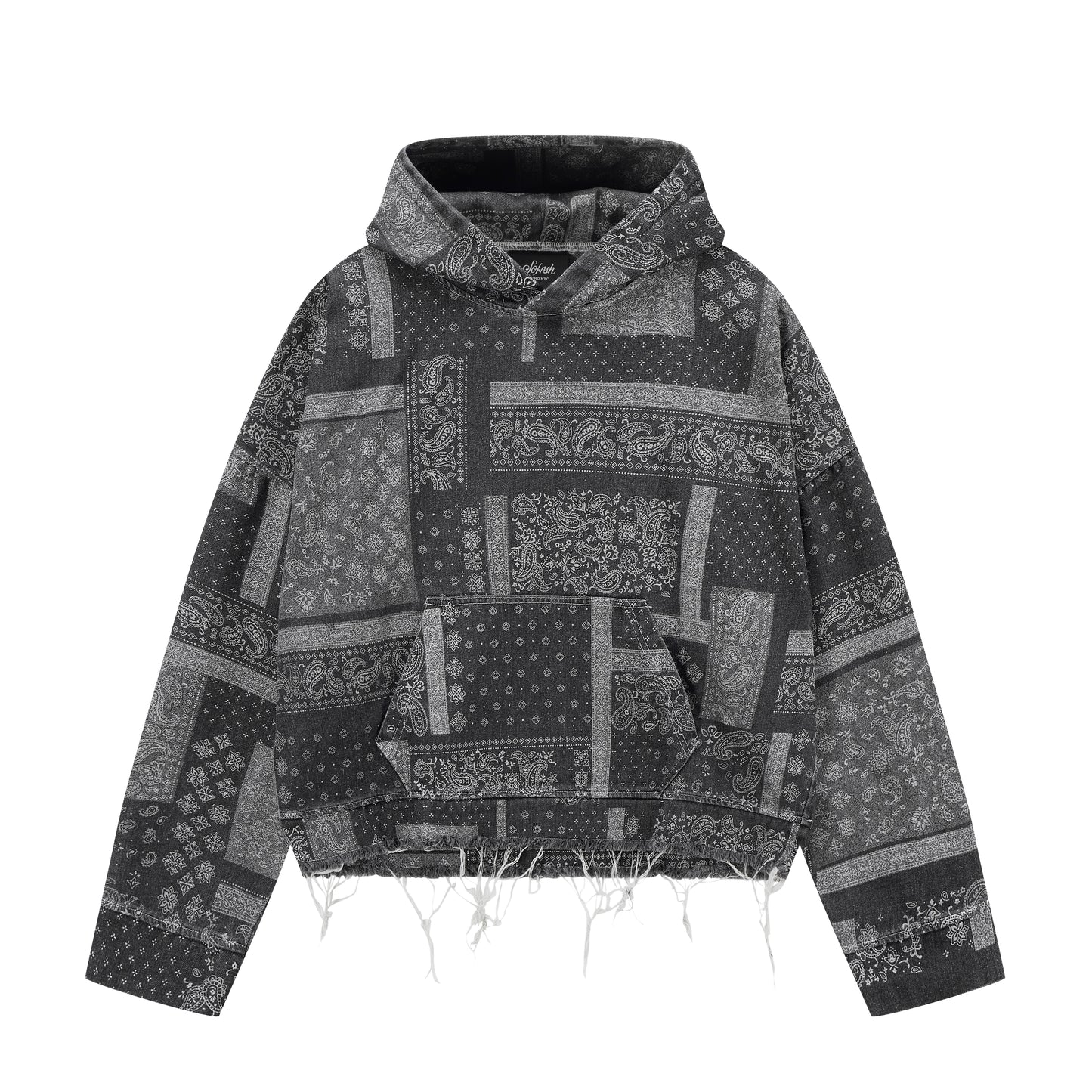 SOFRSH Bandana Print Hoodie - Vintage Black