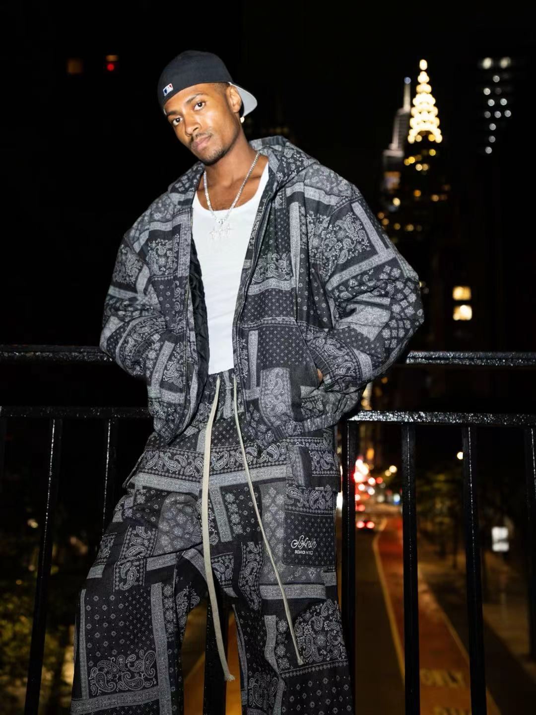 SOFRSH Bandana Print Padded Jacket - Vintage Black