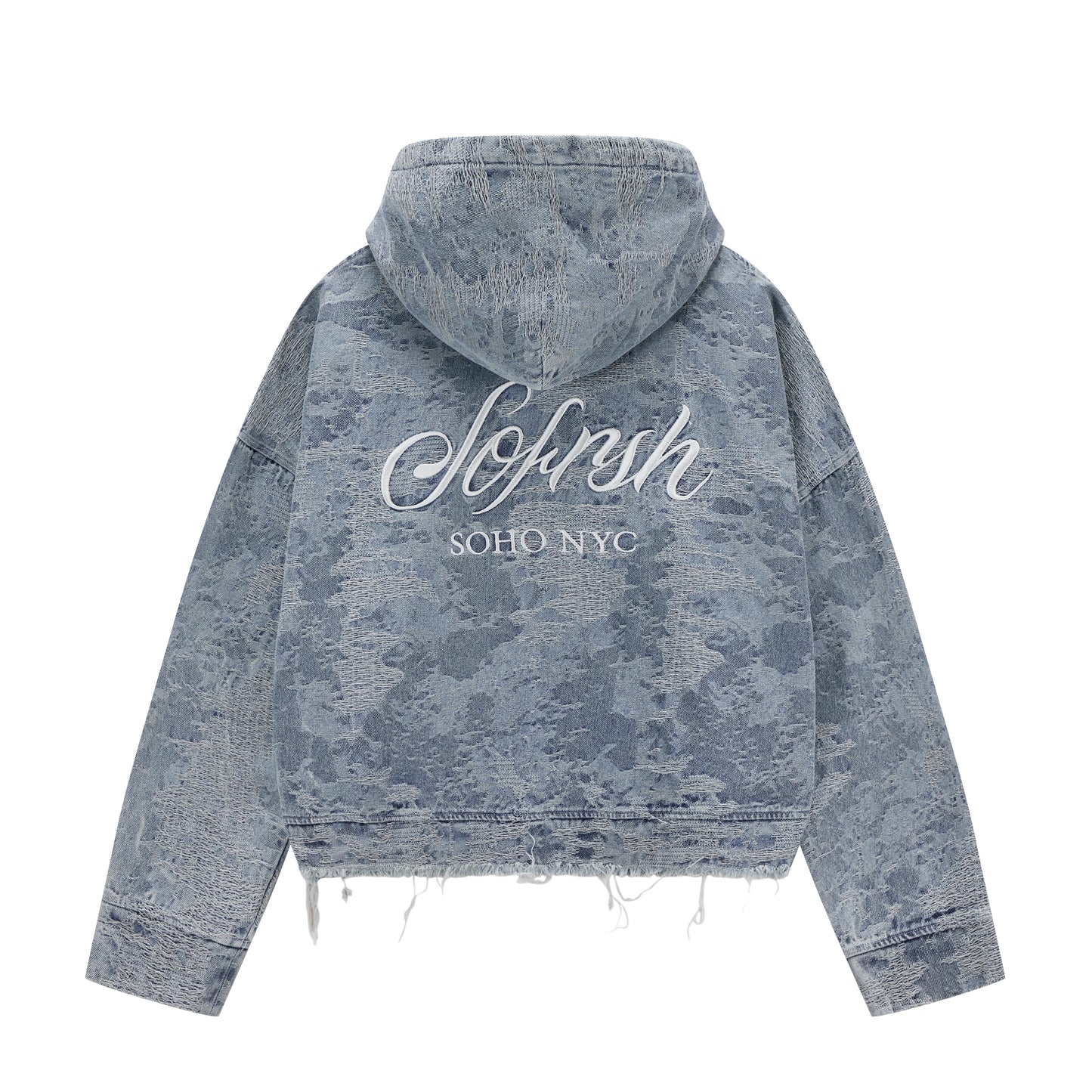 SOFRSH Cement Print Hoodie - Grey