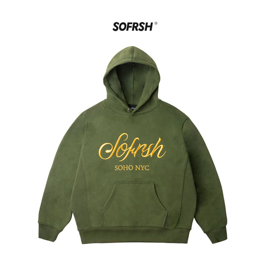 SOFRSH SOHO NYC Hoodie - Olive Green