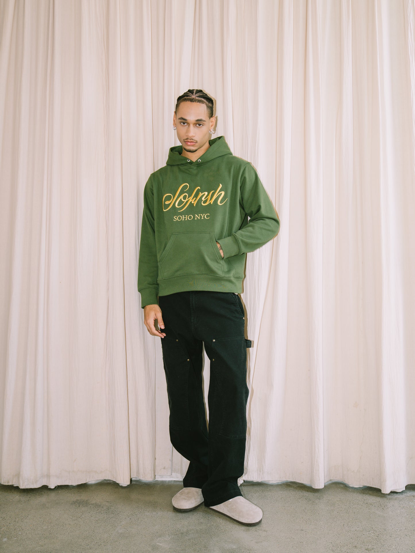 SOFRSH SOHO NYC Hoodie - Olive Green