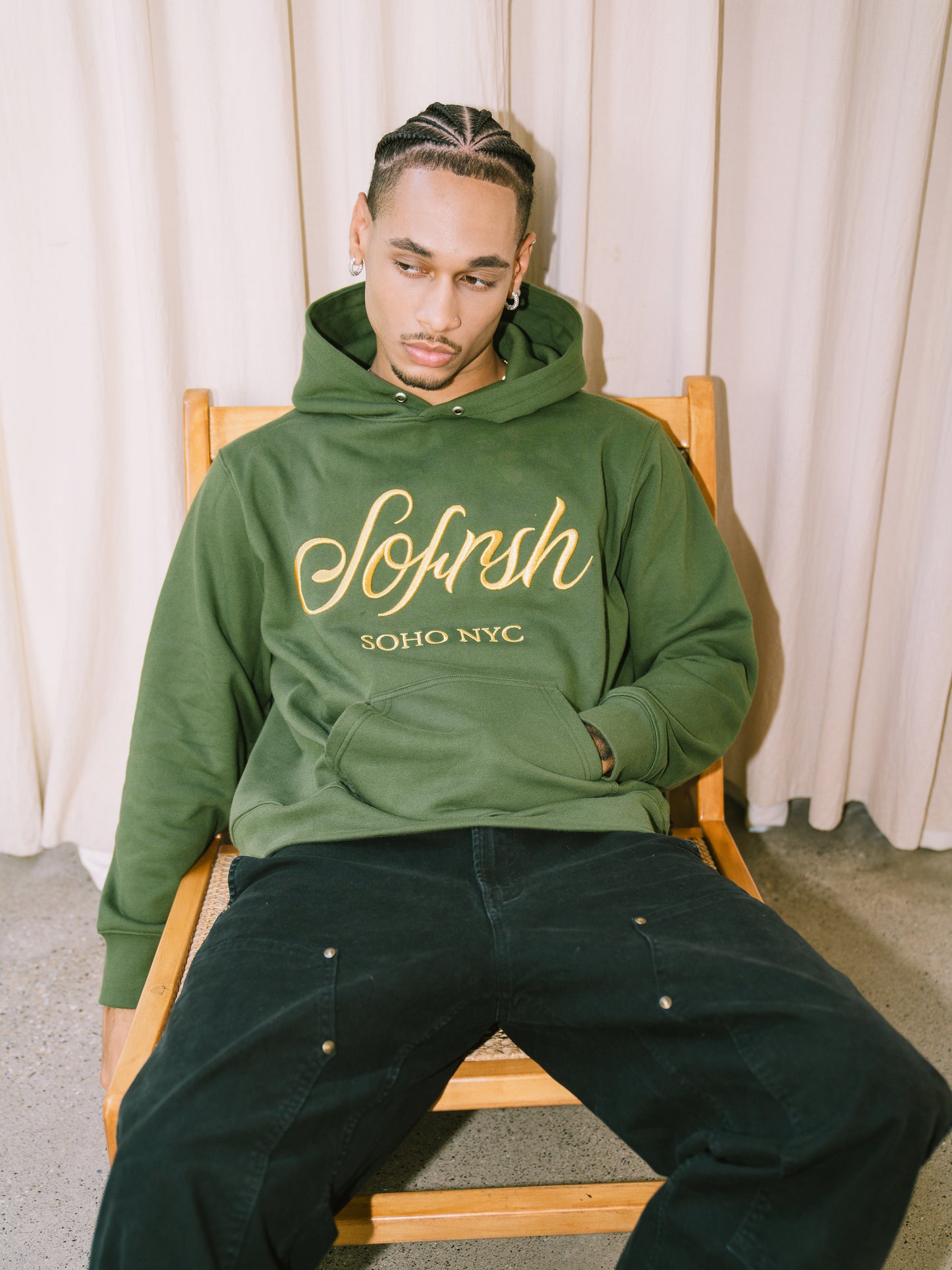 SOFRSH SOHO NYC Hoodie - Olive Green