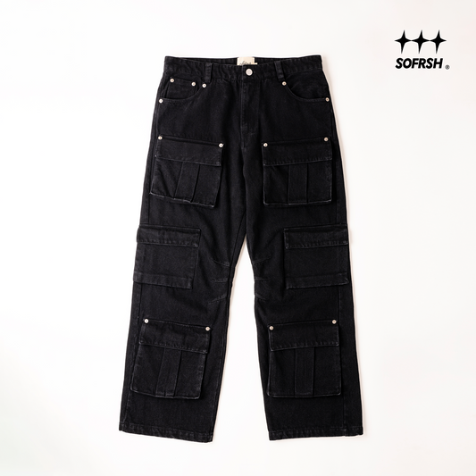 SOFRSH Denim Cargo Pant - Black