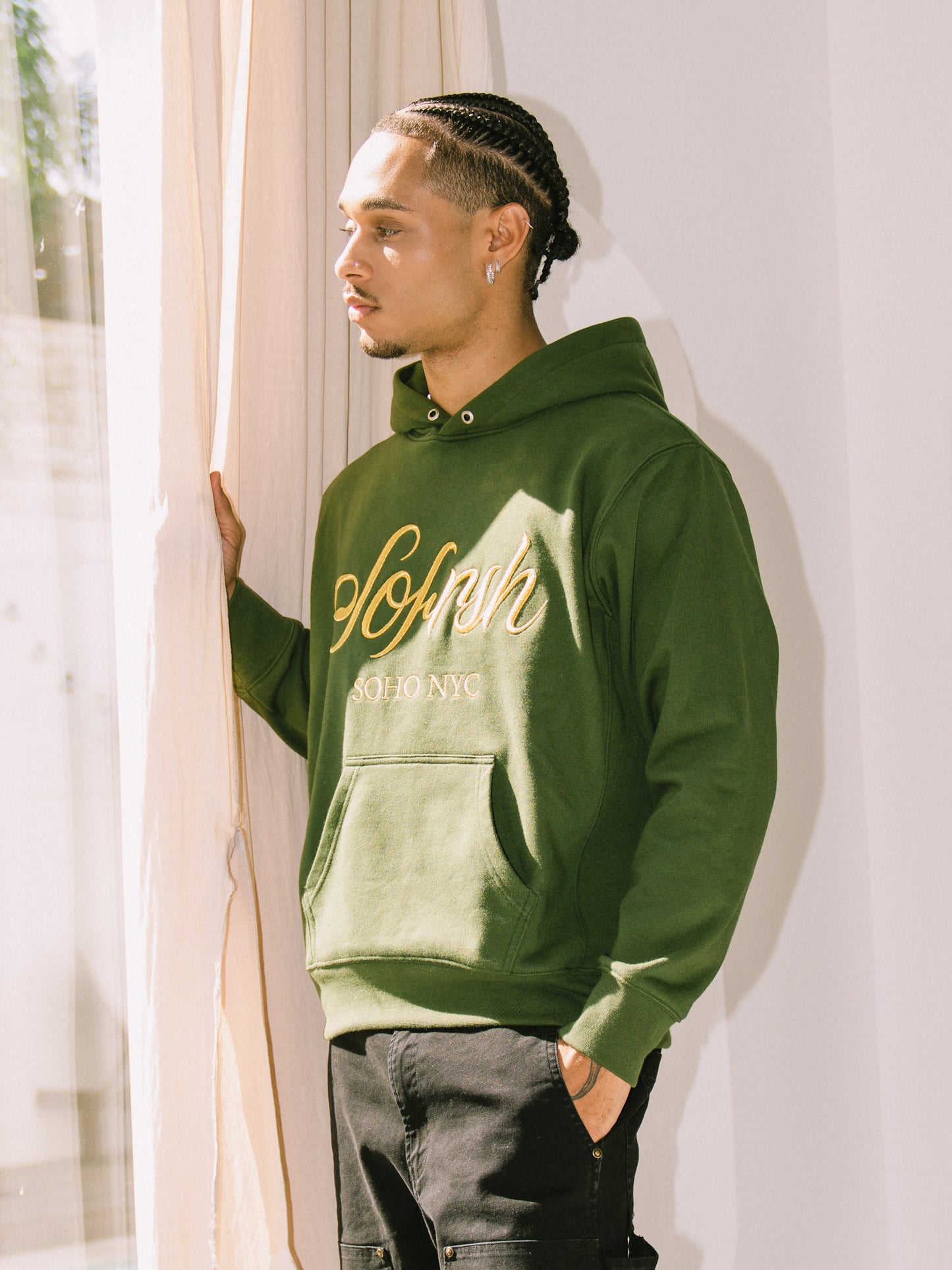 SOFRSH SOHO NYC Hoodie - Olive Green