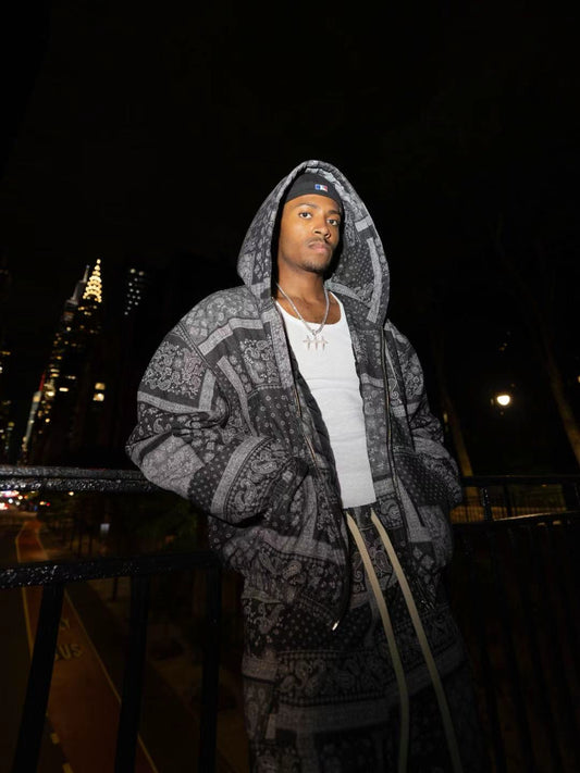 SOFRSH Bandana Print Padded Jacket - Vintage Black