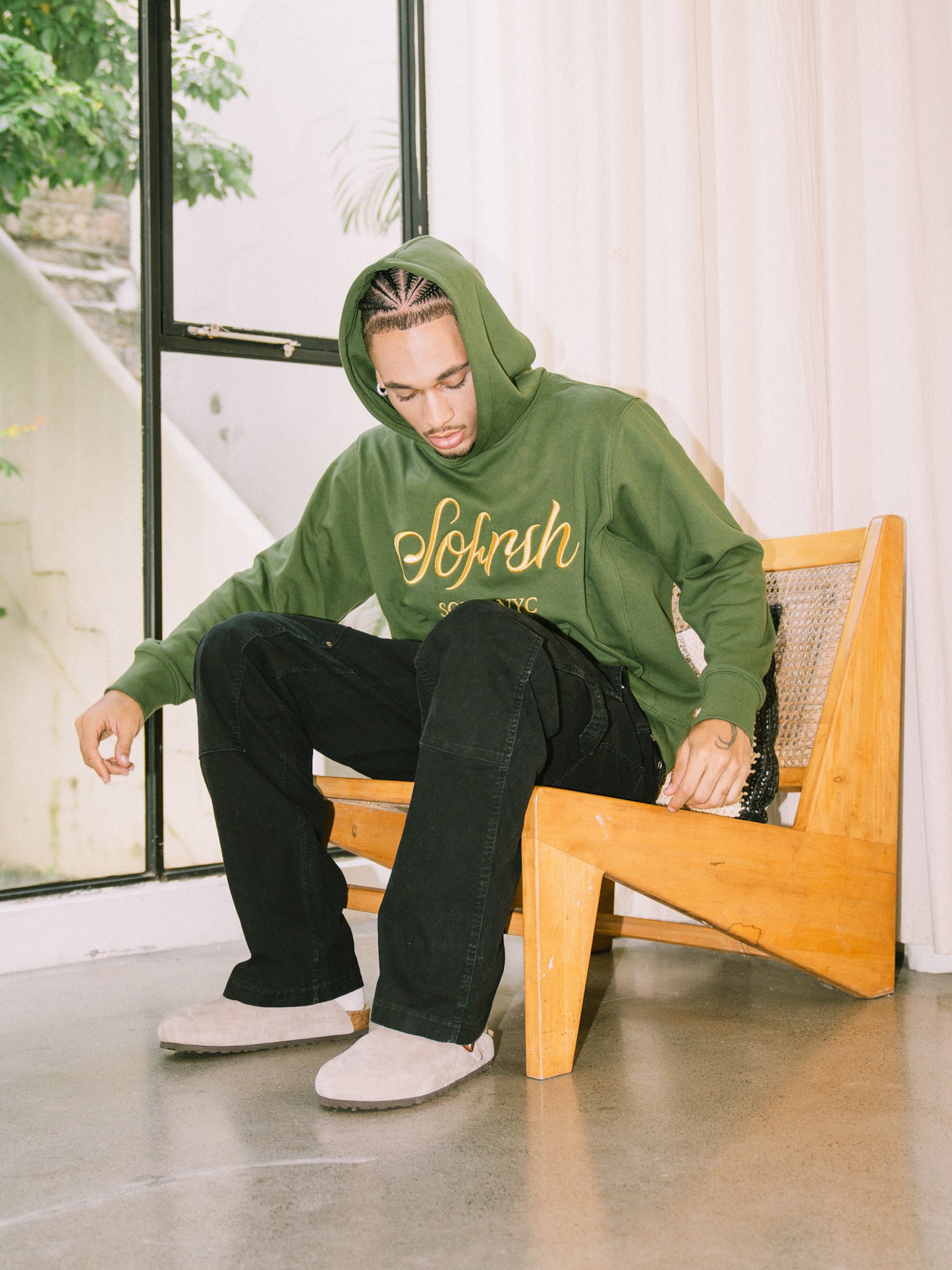 SOFRSH SOHO NYC Hoodie - Olive Green